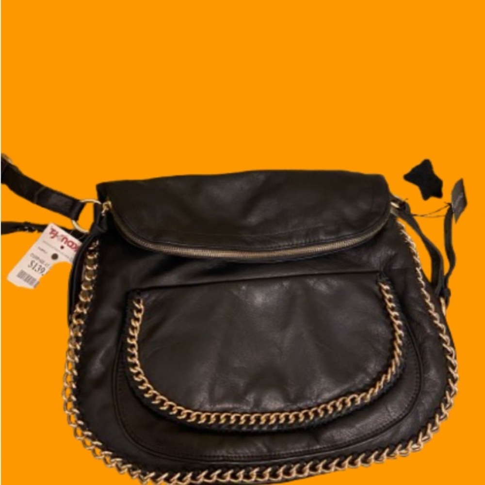 Sabina New York Black genuine Leather Crossbody/Messenger Bag NWT - Picture 6 of 16
